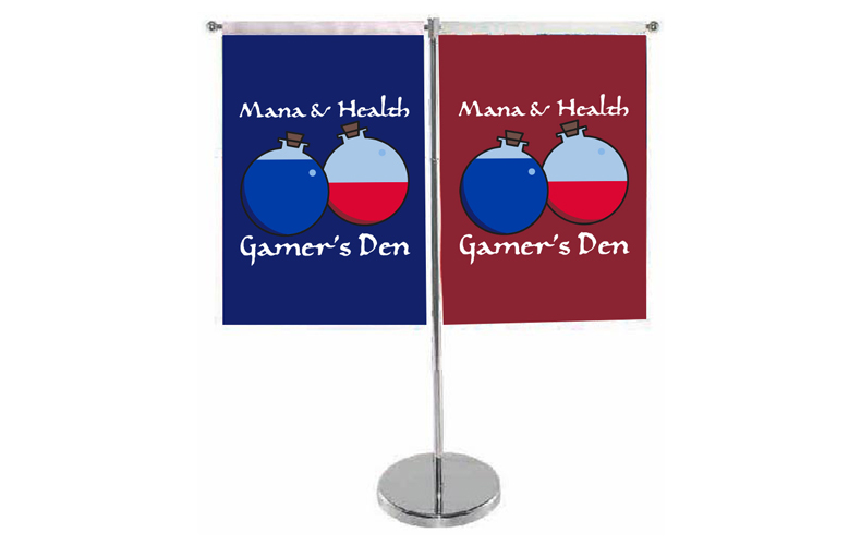 DOUBLE VERTICAL STYLE TABLE TOP FLAG